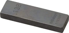 Mitutoyo - 0.138" Rectangular Steel Gage Block - Accuracy Grade AS-1, Includes Certificate of Inspection - Best Tool & Supply