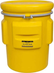 Eagle - 65 Gallon Capacity, Metal Band with Bolt Closure, Yellow Salvage Drum - 55 Gallon Container ,Polyethylene, 440 Lb. Capacity, UN 1H2/X200/S Listing - Best Tool & Supply