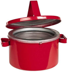 Eagle - 8 Quart Capacity, Coated Steel, Red Bench Can - 7 Inch High x 11-1/4 Inch Diameter, 2-1/2 Inch Dasher Diameter, Includes Lid - Best Tool & Supply