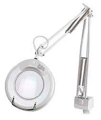 Value Collection - 38 Inch, Swing Arm, Clamp on, Fluorescent, White, Magnifying Task Light - 22 Watt, 1.75x Magnification, 5 Inch Wide, 5 Inch Long - Best Tool & Supply