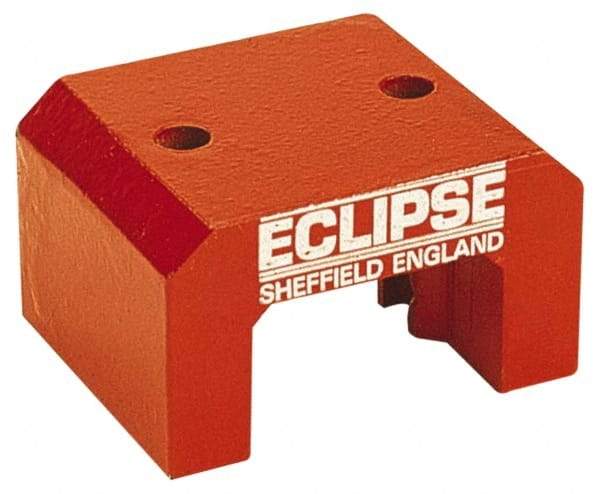 Eclipse - 2 Hole, 0.374" Hole Diam, 3-1/4" Overall Width, 3-1/8" Deep, 2-1/8" High, 101 Lb Average Pull Force, Alnico Power Magnets - 20.65mm Pole Width, 550°C Max Operating Temp, Grade 5 Alnico - Best Tool & Supply