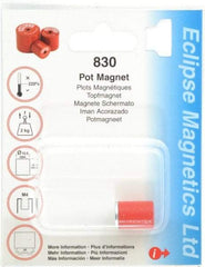 Eclipse - 1/2" Diam, M4 Thread, 2.5 Lb Average Pull Force, Mild Steel, Alnico Pot Magnets - 220°C Max Operating Temp, 5/8" High, Grade 5 Alnico - Best Tool & Supply