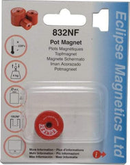 Eclipse - 13/16" Diam, 10-32 Thread, 5 Lb Average Pull Force, Mild Steel, Alnico Pot Magnets - 220°C Max Operating Temp, 3/4" High, Grade 5 Alnico - Best Tool & Supply