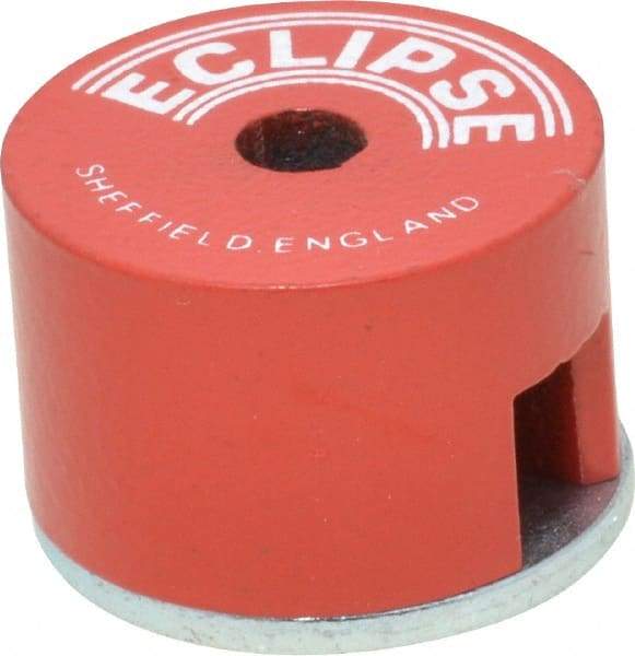 Eclipse - 1" Diam, 3/16" Hole Diam, 3.4 kg Max Pull Force Alnico Button Magnet - 5/8" High, 11/32" Gap Width, Grade 5 Alnico - Best Tool & Supply