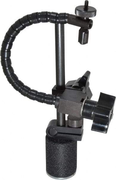 Flexbar - 25 Lb Magnetic Force, Fine Adjustment Indicator Positioner & Holder with Base - Post & Flexible Arm, Round Base, 1-1/8" Base Diam, 1-3/8" Base Height - Best Tool & Supply