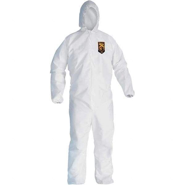 KleenGuard - Size L SMS General Purpose Coveralls - White, Zipper Closure, Elastic Cuffs, Elastic Ankles, Serged Seams - Best Tool & Supply