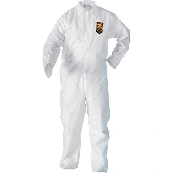 KleenGuard - Size M SMS General Purpose Coveralls - White, Zipper Closure, Open Cuffs, Open Ankles, Serged Seams - Best Tool & Supply