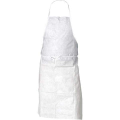 KleenGuard - 28" Wide x 40" Long Bib Apron - SMMMS, White, Resists Dry Particles - Best Tool & Supply