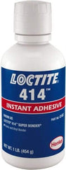 Loctite - 1 Lb Bottle Clear Instant Adhesive - Series 414, 24 hr Full Cure Time - Best Tool & Supply