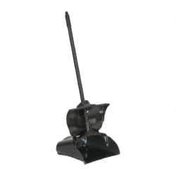 Rubbermaid - 11-1/4" Wide x 5" High Upright Dustpan - Plastic Body, 12-51/64" Handle, Black, with Wheels - Best Tool & Supply