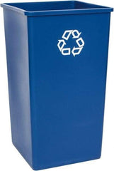 Rubbermaid - 50 Gal Blue Square Recycling Container - Polyethylene, 34-1/4" High x 19-1/2" Long x 19-1/2" Wide - Best Tool & Supply