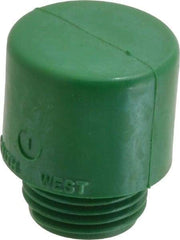 Made in USA - 1" Face Diam, Grade Hard, Green Hammer Tip/Face - Vinyl - Best Tool & Supply