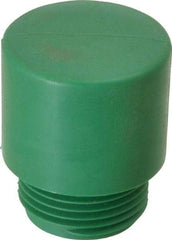 Made in USA - 1-1/4" Face Diam, Grade Hard, Green Hammer Tip/Face - Vinyl - Best Tool & Supply