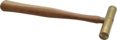 Made in USA - 1/2 Lb Head 3/4" Face Brass Head Striking Tool Hammer - 10-1/2" OAL, Wood Handle - Best Tool & Supply