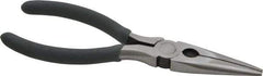 Value Collection - 6" OAL, 1-5/8" Jaw Length x 5/8" Jaw Width, Long Nose Side Cutting Pliers - Serrated Jaw, Standard Head, Plastic Dipped Handles - Best Tool & Supply