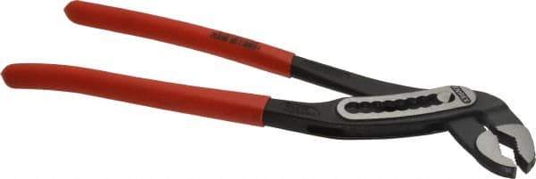 Knipex - 12" OAL, 2-3/4" Max Capacity, 9 Position Water Pump Tongue & Groove Pliers - Self-Gripping V-Jaws, Alligator Jaw Head, Plastic Dipped Handles - Best Tool & Supply