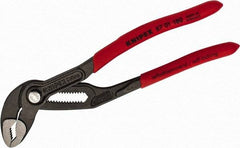 Knipex - 7-1/4" OAL, 1-1/2" Max Capacity, 18 Position Water Pump Tongue & Groove Pliers - Standard V-Jaws, Standard Head, Nonslip Plastic Handles - Best Tool & Supply