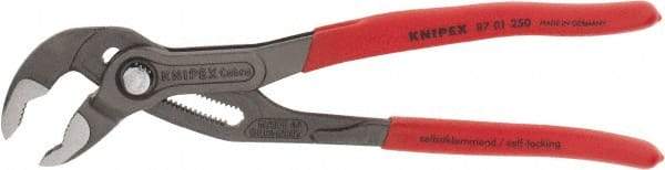 Knipex - 10" OAL, 2" Max Capacity, 25 Position Water Pump Tongue & Groove Pliers - Standard V-Jaws, Standard Head, Nonslip Plastic Handles - Best Tool & Supply