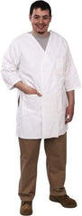 PRO-SAFE - Size XL White Smock with 5 Pockets - Polyester and Cotton, Buttonless and Ties In Back - Best Tool & Supply