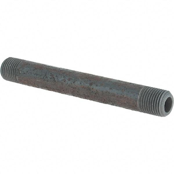 Made in USA - Schedule 80, 1/8" Diam x 3" Long Black Pipe Nipple - Threaded - Best Tool & Supply