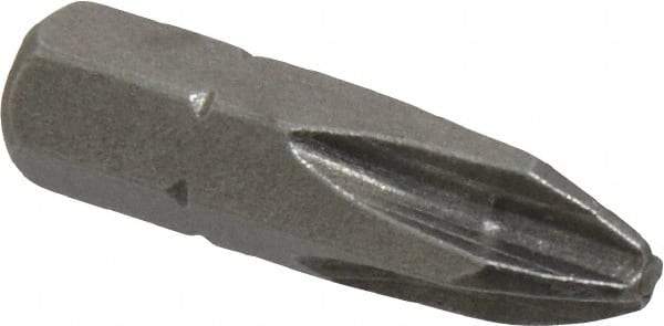 Apex - #2, Hex Drive Phillips Screwdriver Bit - 1/4" Drive, 1" OAL - Best Tool & Supply