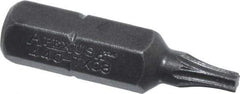 Apex - 1/4" Drive T8 Torx Screwdriver Bit - 1" OAL - Best Tool & Supply