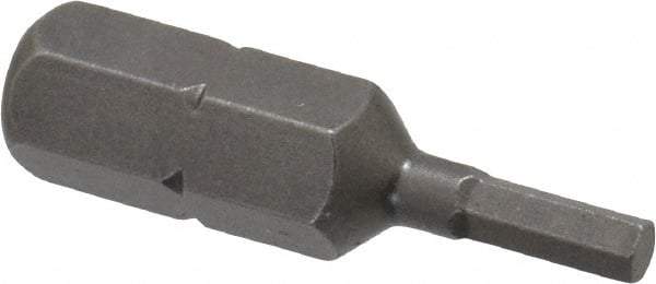 Apex - 3/32" Hex Screwdriver Bit - 1/4" Drive, 1" OAL - Best Tool & Supply