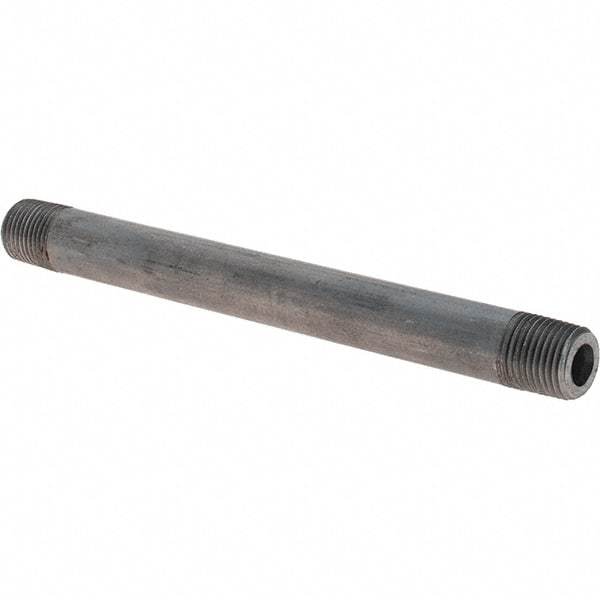 Made in USA - Schedule 80, 1/8" Diam x 4" Long Black Pipe Nipple - Threaded - Best Tool & Supply