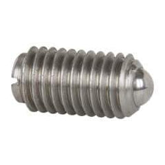 Gibraltar - M10x1.5, 6mm Ball Diam, 19mm Body Length, 2mm Max Ball Reach, Threaded Ball Plunger - Stainless Steel Body, Stainless Steel Ball, 1.8 Lb Initial End Force, 3.37 Lb Final End Force - Best Tool & Supply