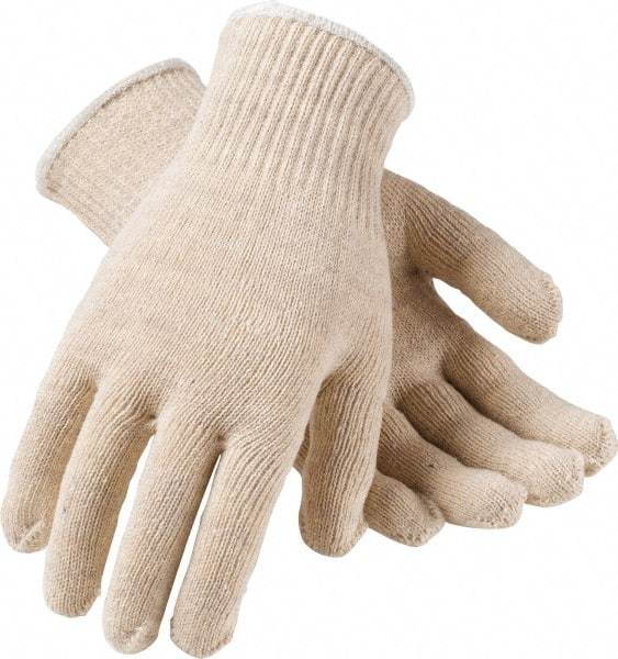 PIP - Size L (9) Cotton/Polyester General Protection Work Gloves - For General Purpose, Uncoated, Knit Wrist Cuff, Full Fingered, Natural, Paired - Best Tool & Supply