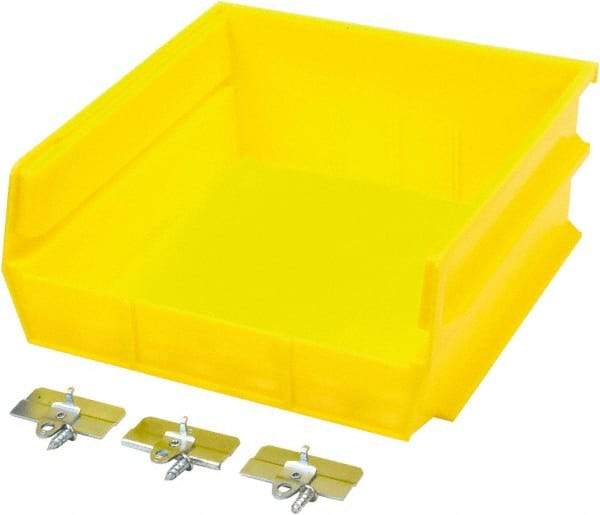 Triton - 10-7/8" Deep, Yellow Polypropylene Hopper Stacking Bin - 5" High x 11" Wide x 10-7/8" Long - Best Tool & Supply