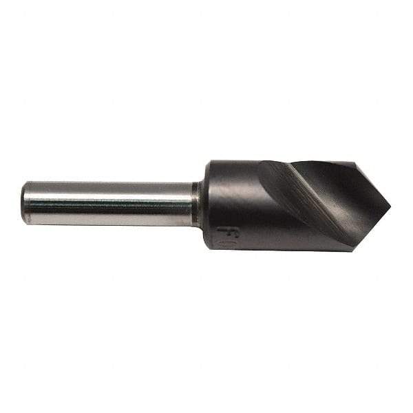 M.A. Ford - 3/8" Head Diam, 1/4" Shank Diam, 1 Flute 60° High Speed Steel Countersink - ALtima Blaze Finish, 2" OAL - Best Tool & Supply