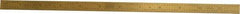 Fowler - 12" Long, 1/64, 1/32, 1/16, 1/8" Graduation, Flexible Steel Rule - 4R Graduation Style, 1" Wide, Yellow, Titanium Finish - Best Tool & Supply