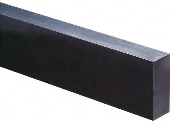 Made in USA - 4' x 2-1/2" x 1-1/4" Black Acetal Rectangular Bar - Best Tool & Supply