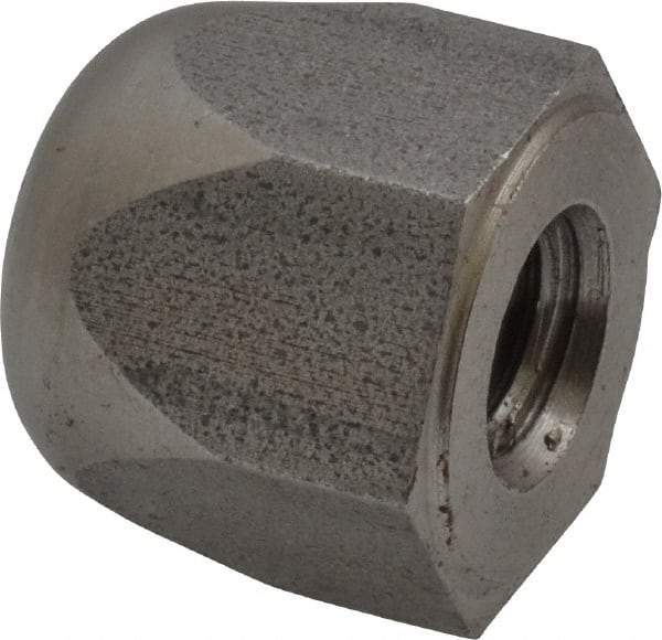 Morton Machine Works - 3/8-16" UNC, 3/4" Width Across Flats, Uncoated, Stainless Steel Acorn Nut - 3/4" Overall Height, Grade 303, TCMAI - Best Tool & Supply