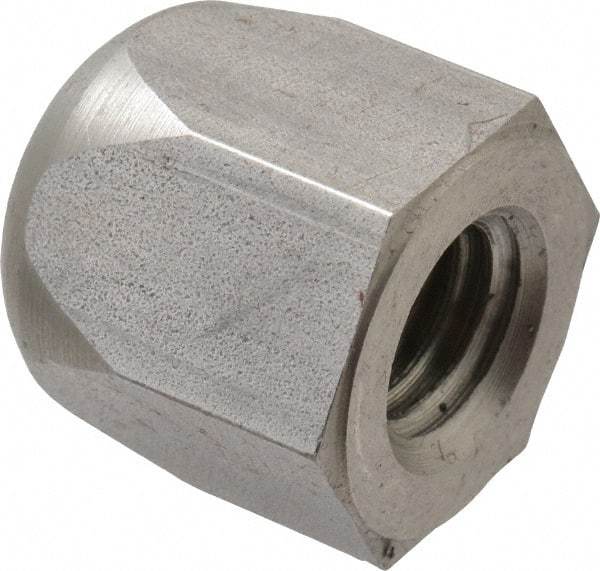 Morton Machine Works - 1/2-13" UNC, 7/8" Width Across Flats, Uncoated, Stainless Steel Acorn Nut - 15/16" Overall Height, Grade 303, TCMAI - Best Tool & Supply