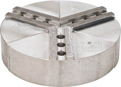 H & R Manufacturing - 8" Chuck Capacity, 1.5mm x 60° Serrated Attachment, Round Soft Lathe Chuck Jaw - 3 Jaws, Aluminum, 1" Btw Mount Hole Ctrs, 4" Long x 8" Wide x 2" High, 0.551" Groove, 12mm Fastener - Best Tool & Supply