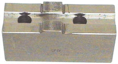 H & R Manufacturing - 8" Chuck Capacity, Tongue & Groove Attachment, Square Soft Lathe Chuck Jaw - Steel, 1-3/4" Btw Mount Hole Ctrs, 3-1/2" Long x 1-1/2" Wide x 3-3/8" High, 5/16" Groove - Best Tool & Supply