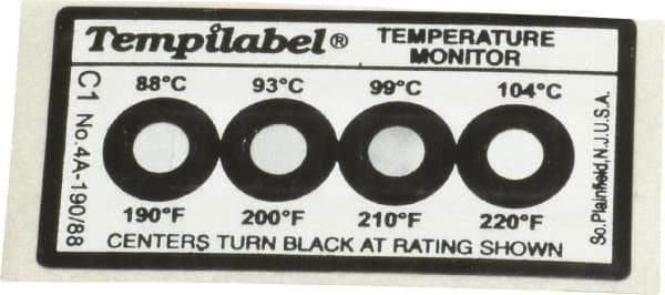 Tempil - 88/93/99/104°C Temp Indicating Label - Best Tool & Supply