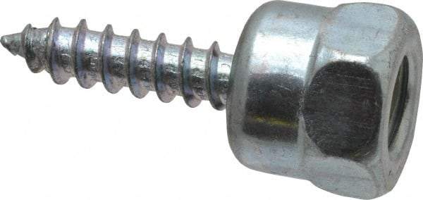 Buildex - 3/8" Zinc-Plated Steel Vertical (End Drilled) Mount Threaded Rod Anchor - 5/8" Diam x 1" Long, 670 Lb Ultimate Pullout, For Use with Wood - Best Tool & Supply