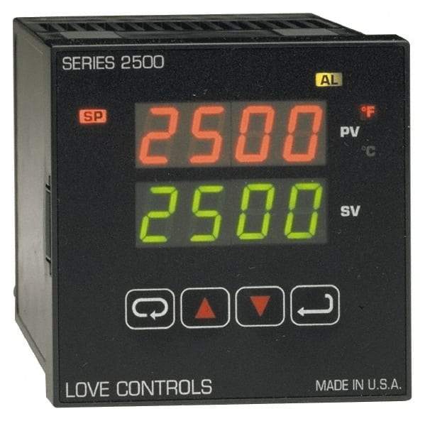 Dwyer - -350 to 2,500°F 1/4 DIN Temperature Control - Dual 4-Digit LCD Display, PID Control, 100-240 VAC/VDC - Best Tool & Supply