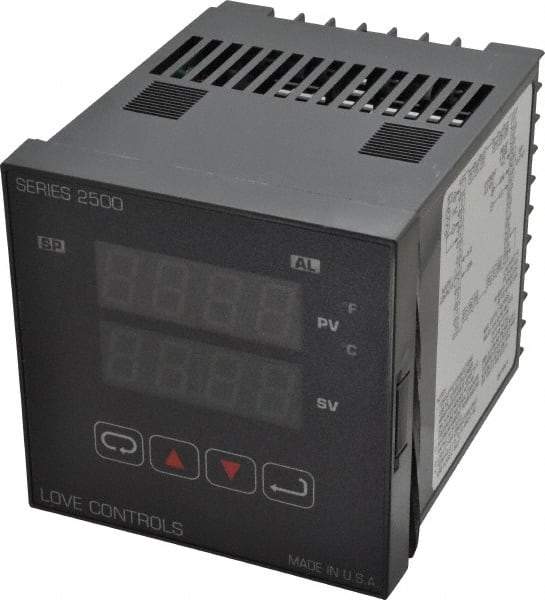 Dwyer - -350 to 2,500°F 1/4 DIN Temperature Control - Dual 4-Digit LCD Display, PID Control, 100-240 VAC/VDC - Best Tool & Supply