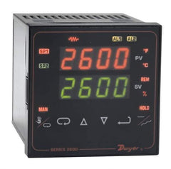 Dwyer - 2,320 to 4,208°F 1/4 DIN Temperature/Process Control - Dual 4-Digit LCD Display, Fuzzy Logic PID Control, 100-240 VAC/VDC - Best Tool & Supply