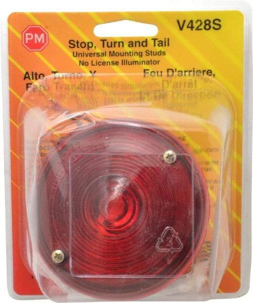 Peterson - 3-3/4" Diam, Red Lens & Reflector - Plastic, 12 Volt - Best Tool & Supply