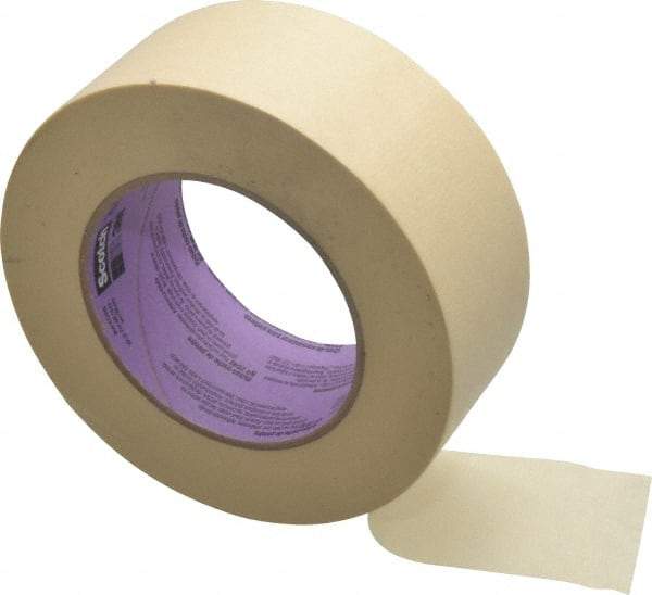 3M - 2" Wide x 60 Yd Long Tan Paper Masking Tape - Series 2040, 5.5 mil Thick, 23 In/Lb Tensile Strength - Best Tool & Supply