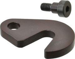 Made in USA - 21/32" Slot ID, 1-1/2" Slot to Bolt Hole Length, 3/8" Thick, Case Hardened Steel Swing C Washer - 9/16" Bolt Hole to Small End Radius, 1-1/8" Slot to Large End Radius, 1/2" Bolt Hole ID, 3/8" Shoulder Bolt, Black Oxide Finish - Best Tool & Supply