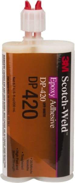 3M - 200 mL Bottle Two Part Epoxy - 20 min Working Time, 4,500 psi Shear Strength, Series DP420 - Best Tool & Supply