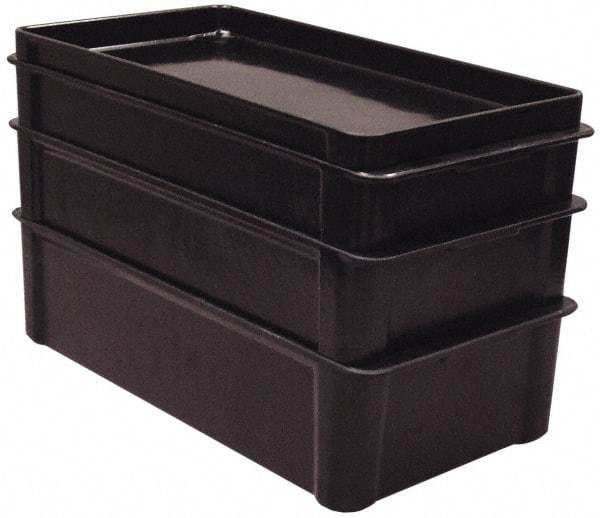 MFG Tray - 200 Lb Load Capacity Black Fiberglass Tote Container - Stacking, 23.4" Long x 12" Wide x 3.1" High - Best Tool & Supply