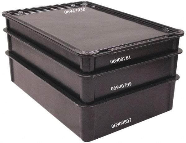 MFG Tray - 400 Lb Load Capacity Black Fiberglass Tote Container - Stacking, 25.8" Long x 17.8" Wide x 6" High - Best Tool & Supply