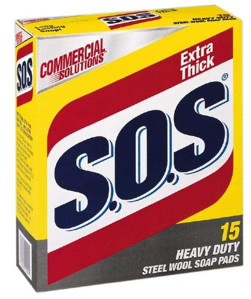 SOS - Steel Wool Scouring Soap Pad - Heavy-Duty, Blue/Gray - Best Tool & Supply